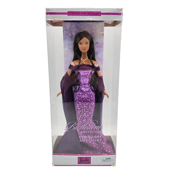 February Amethyst Barbie Doll Birthstone Collection African American 2002 Mattel - Picture 1 of 16